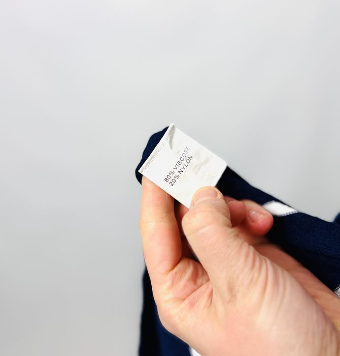 Granatowa sukienka maxi w białe paski S 36