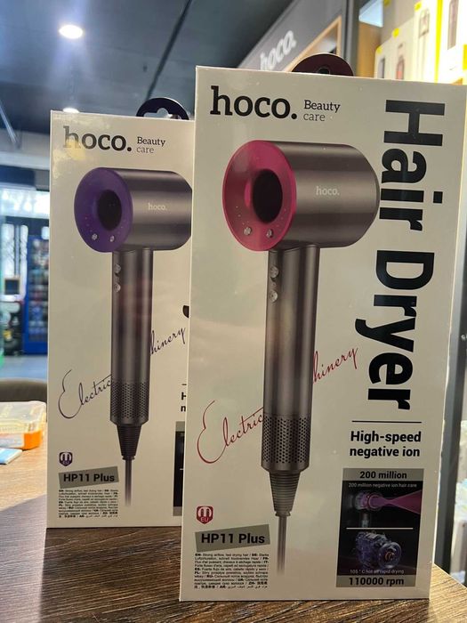 Фен Hoco HP11 Plus з негативною іонізацією 1380W-1600W pink/purple