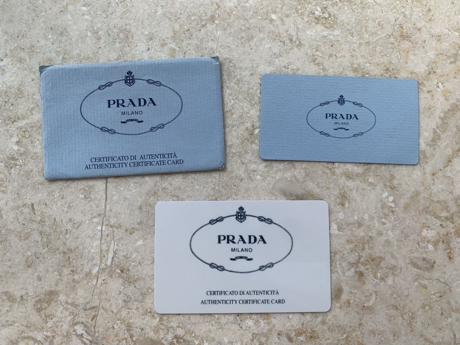 100% oryginalny Prada karty do torebki komplet certyfikat torebka
