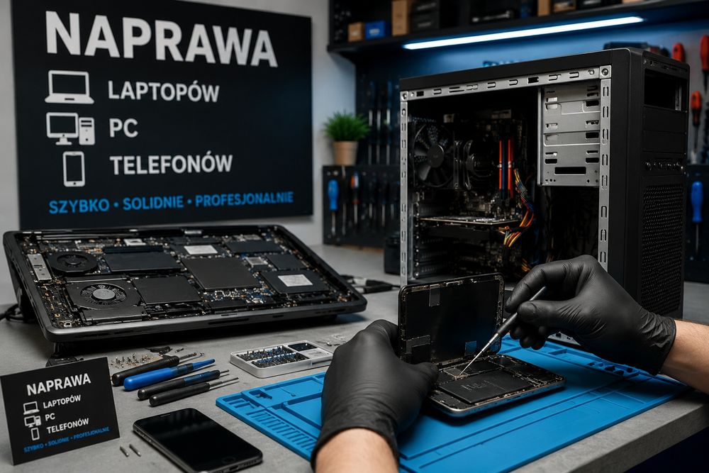 Naprawa Pc/Laptopów/Wymiana podzespolow/wyswietlaczy . Dobre ceny
