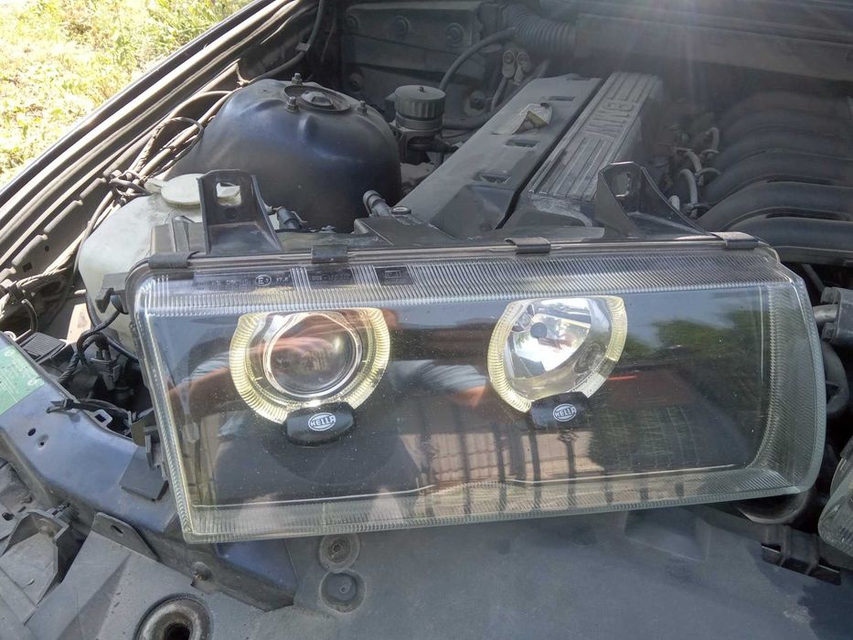 Lampy reflektory soczewki + ringi Hella Celis Black BMW E36 RARYTAS