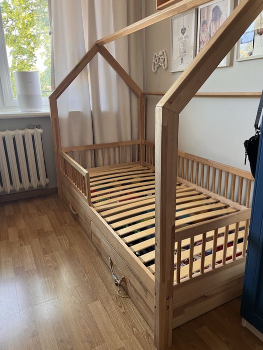 Łóżko domek Luletto Pioli Plus z szufladami 180 x 90 materac