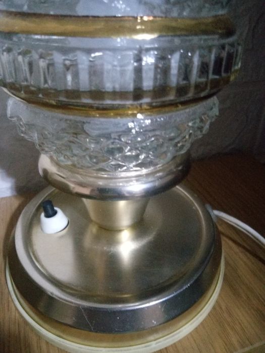Oryginalna lampa stołowa Szarvasi sygnowana szklany klosz
