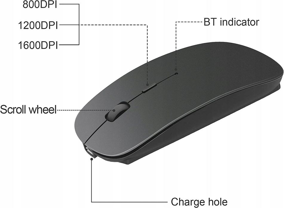 Myszka bezprzewodowa Tsmine BLACK sensor optyczny