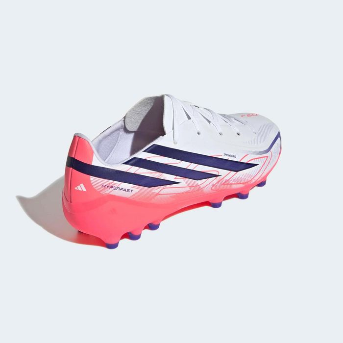 Chuteiras de Futebol Criança F50 Hyperfast League AG Branco/Violeta