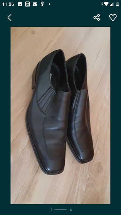 Buty półbuty męskie czarne r 43 eleganckie wsuwane