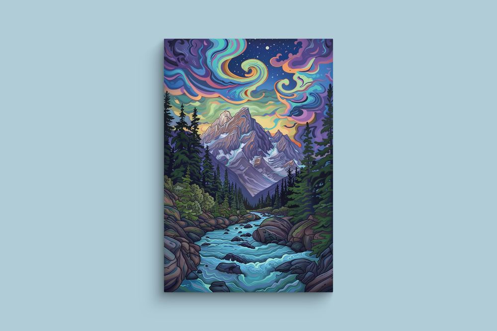 Obraz na płótnie: Malowniczy Górski Krajobraz 50x70 cm