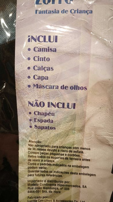 Fantasia de Carnaval Zorro