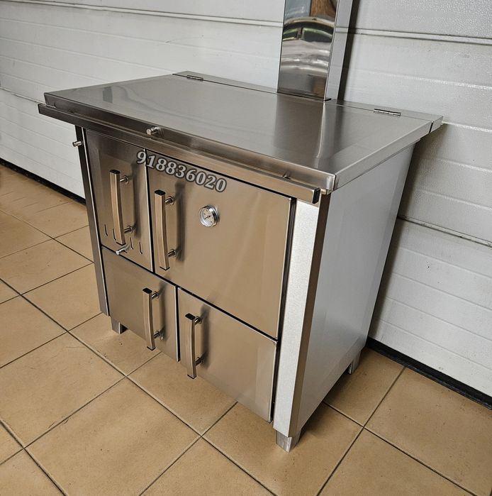 Fogão Lenha INOX Com Serpentina - Forno inox - Fabrico Nacional - Novo