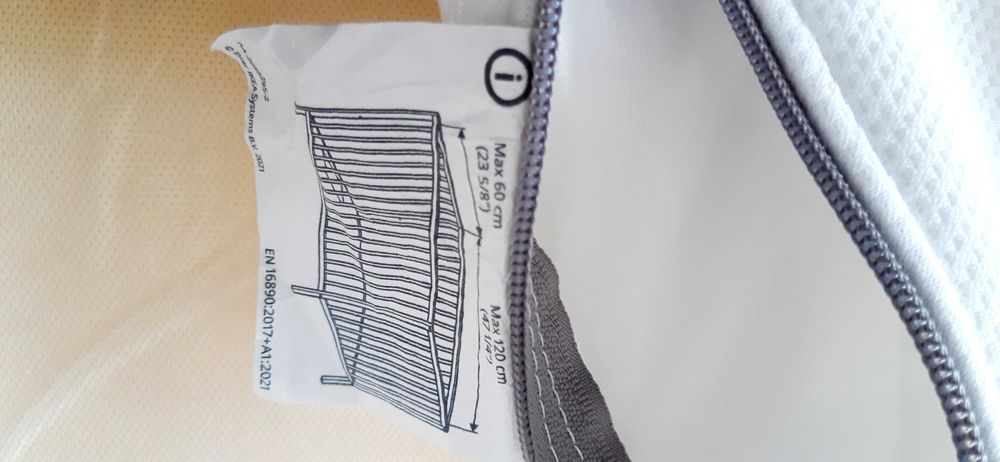 Colchão berço bebé, com capa protetora ikea