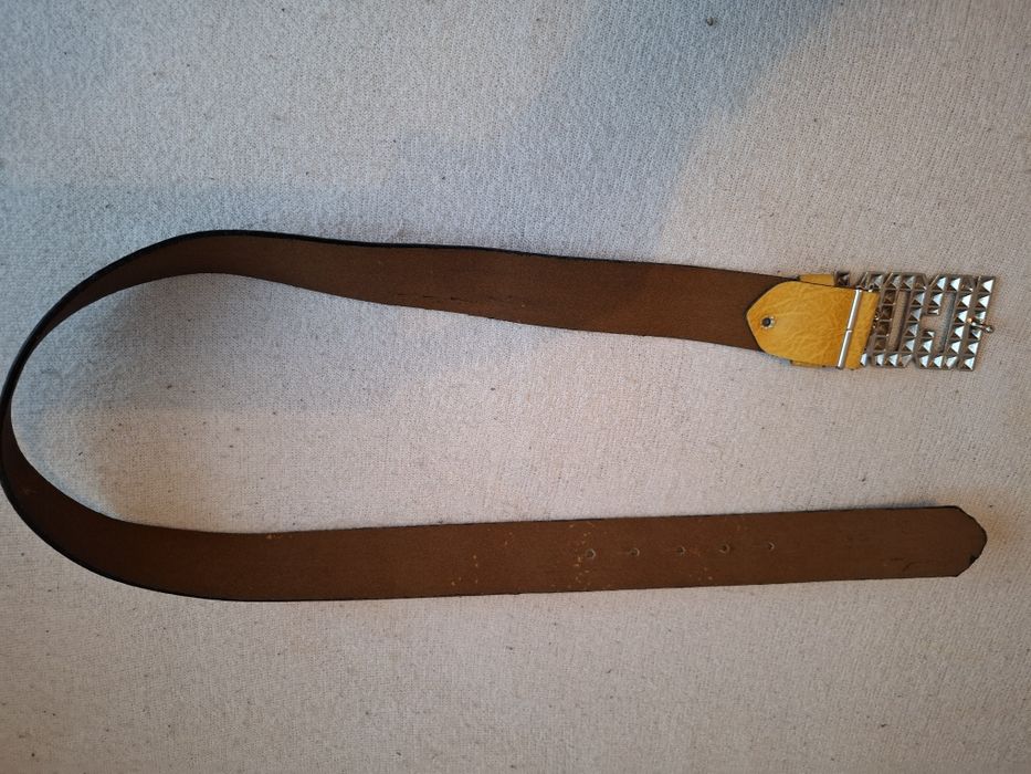 Pasek Damski Skórzany Do Spodni Brązowy Klamra.