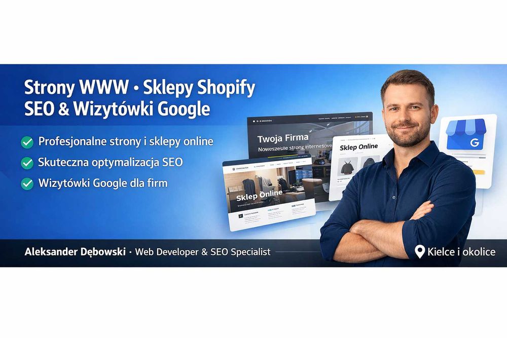 Strony internetowe od 500 zł | Sklepy Shopify | SEO i Wizytówki Google