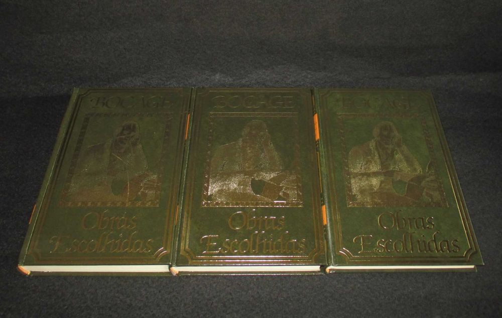 Livros Obras Escolhidas de Bocage ilustrações de Lima de Freitas 3 Volumes Completo