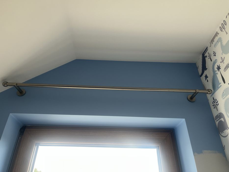 Karnisz 2x 115 cm i 170 cm stal mat stebrny satynowy
