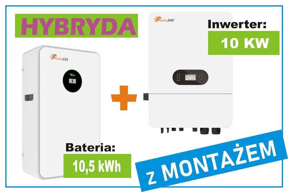Raty 0%, Hybryda Inwerter 10KW+ Magazyn energii 10KWh z Montażem