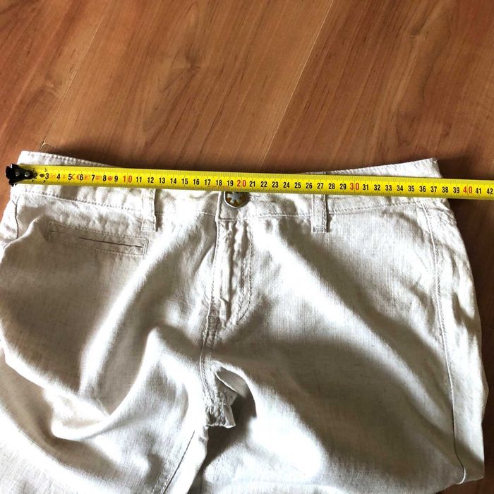 Spodnie damskie len/wiskoza kremowe r.M 35zł