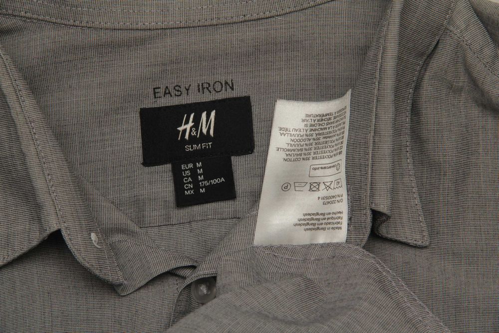 H&M рр  M  рубашка из хлопка и полиестера Easy Iron