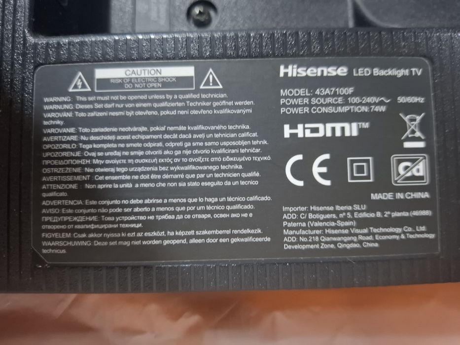 TV Hisense 43" polegadas (Peças)