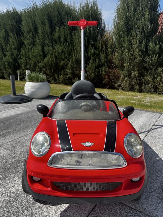Mini cooper czerwony jeździk pchacz