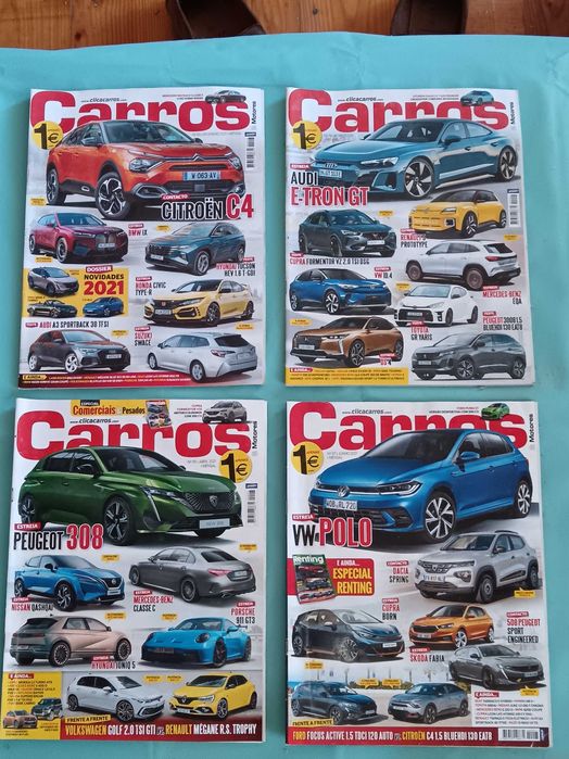 4 x revistas , carros