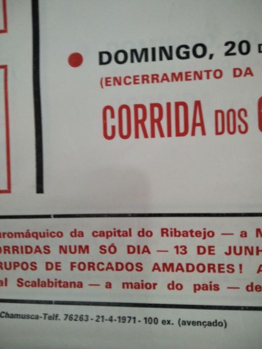 Cartaz praça de touros 1971
