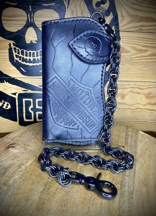 Portfel skórzany Harley Davidson motocyklowy handmade shovelhead knucklehead