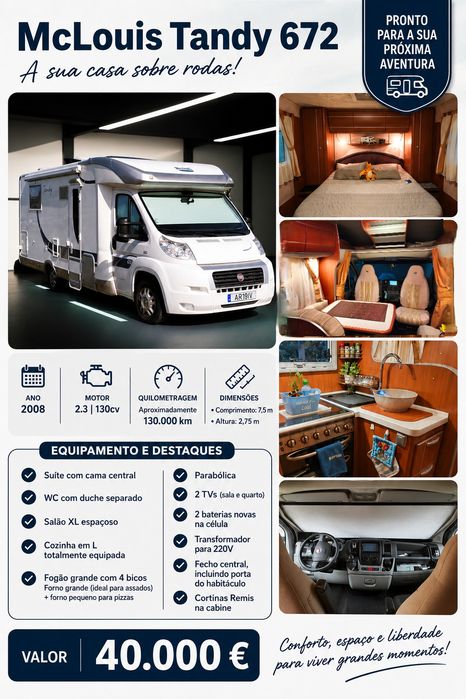 Autocaravana Mclouis Tandy 672 CAMA CENTRAL