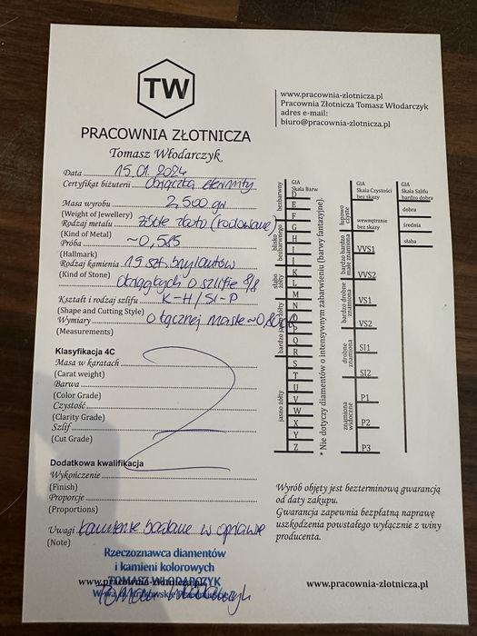 Obraczka eternity pierscionek diamenty