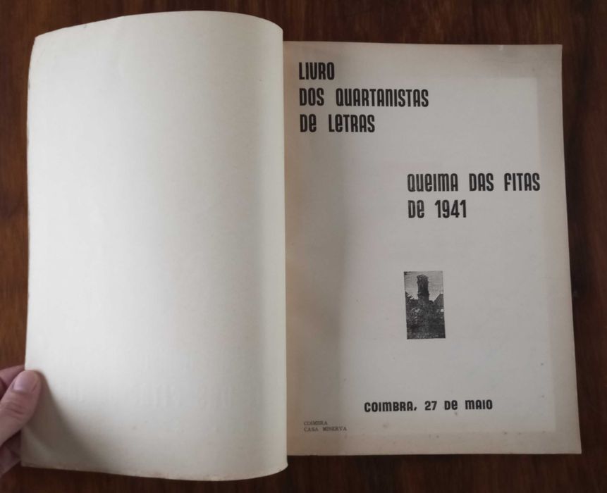 Antigo Livro dos Quartanistas de Letras Queima das Fitas de 1941