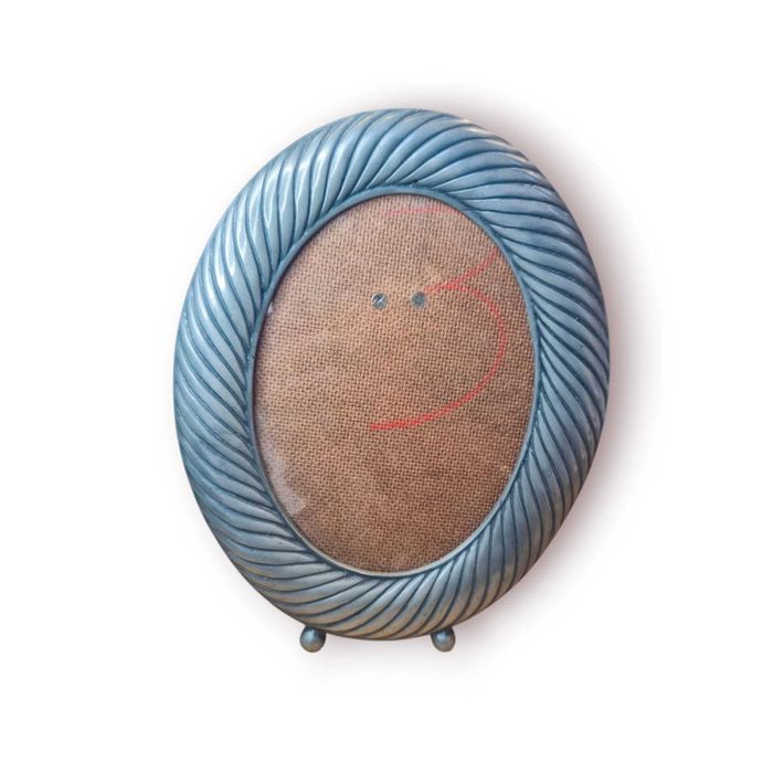 Porta-Retratos Oval Estanho Aplique (Portugal, 95% Sn)