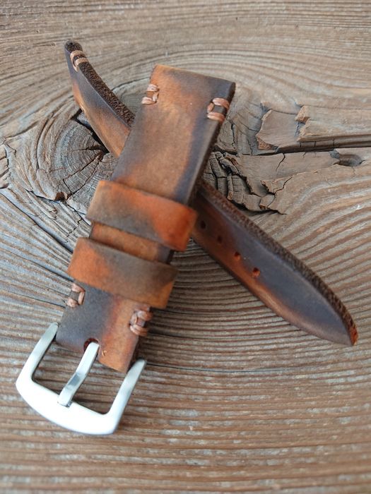 Pasek do zegarka 22 mm ręcznie robiony skóra naturalna handmade