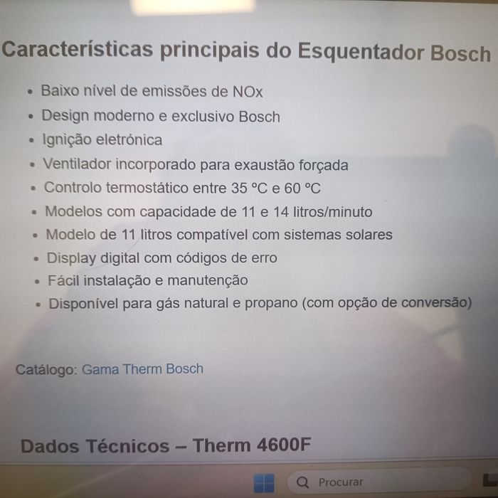 Esquentador termostatico ventilado bosch