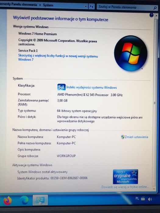 Komputer stacjonarny 500gb dysk +monitor  lg 19 cali +głośniki