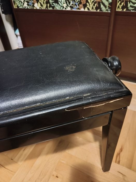 Krzesło regulowane czarne do pianina fortepianu