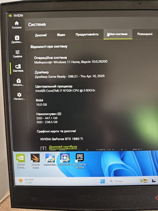 Hp Omen 1660ti i7 9750h