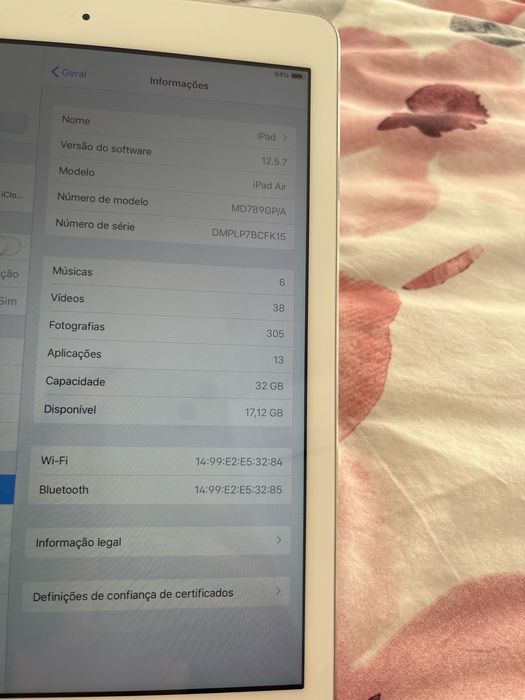 iPad Air 32GB Wi-Fi — Ecrã Impecável (Testado e a Funcionar)