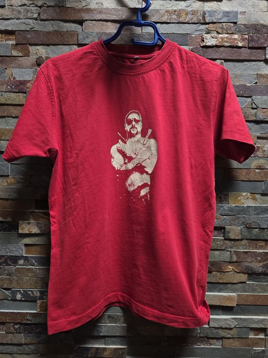 Koszulka męska czerwona tshirt z nadrukiem rozmiar M