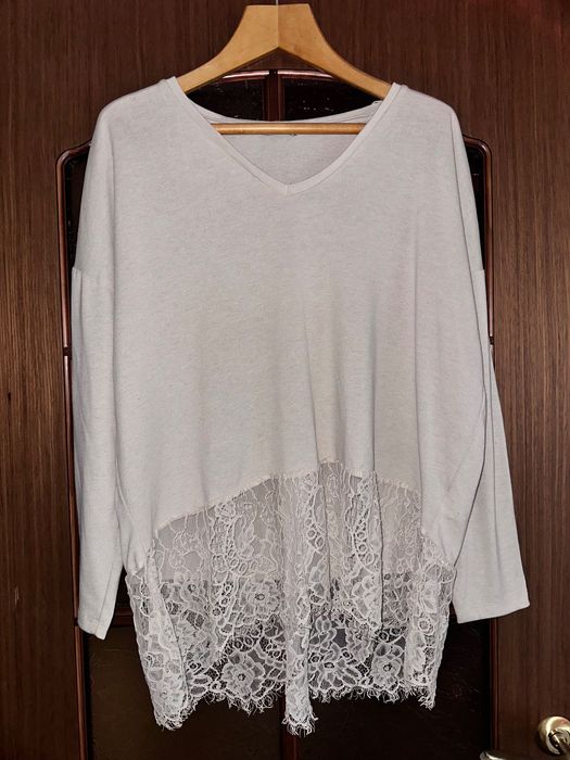 женская кофточка с гипюром