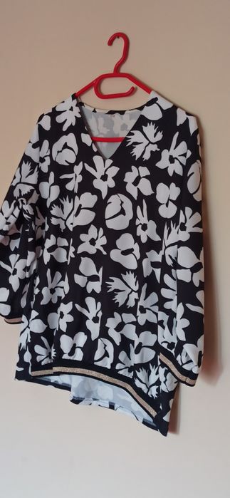 Bluzka w kwiaty 42 XL nie gniecie się