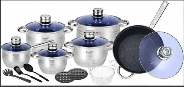 Набір каструль з нержавіючої сталі