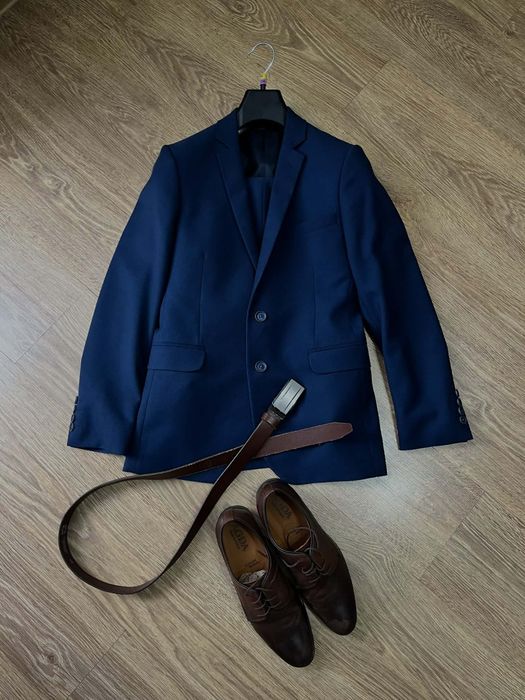 Garnitur chłopięcy ciemny granat roz. 164