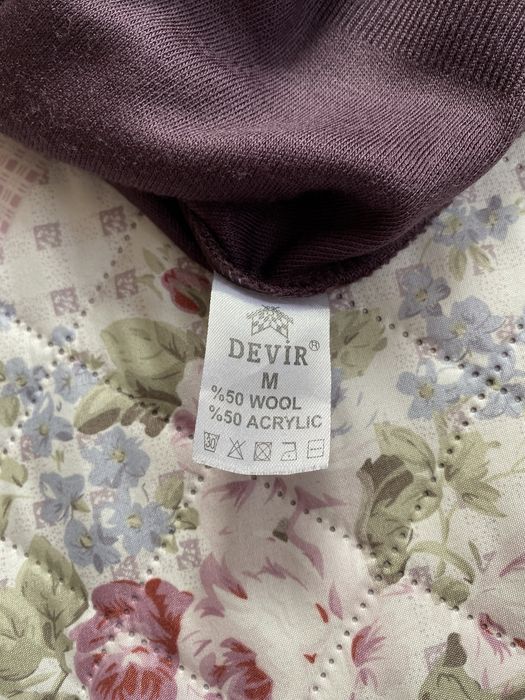 Fioletowy luźny sweter M 38 devir basic 50% wełna