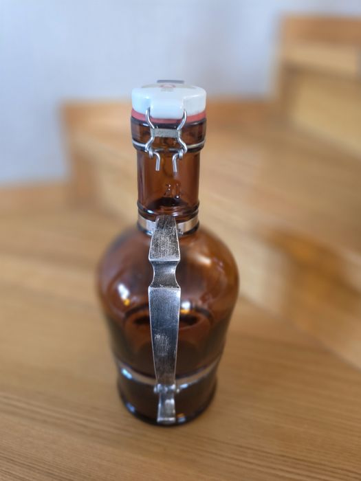 Stara butelka karafka Monheimer Alt 2L | Metalowy uchwyt | Krachla