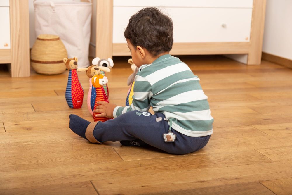 Zestaw miękkie kręgle dla dzieci zabawka rozwojowa patchwork gra si