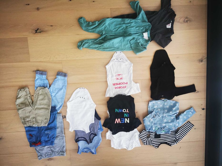 Ubranka dla chłopca, r. 68, H&M, Tesco, 5.10,15, lato