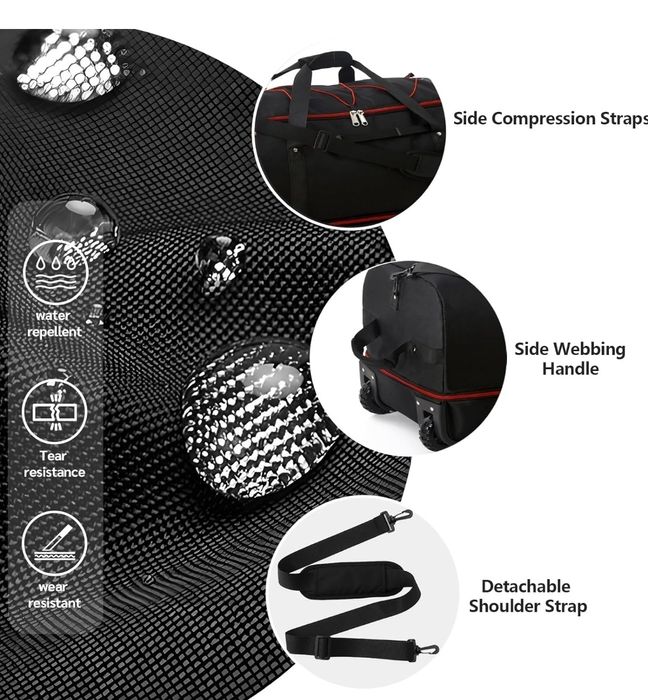 Torba podróżna na kółkach z regulowaną pojemnością 110-140L HIT W012/5