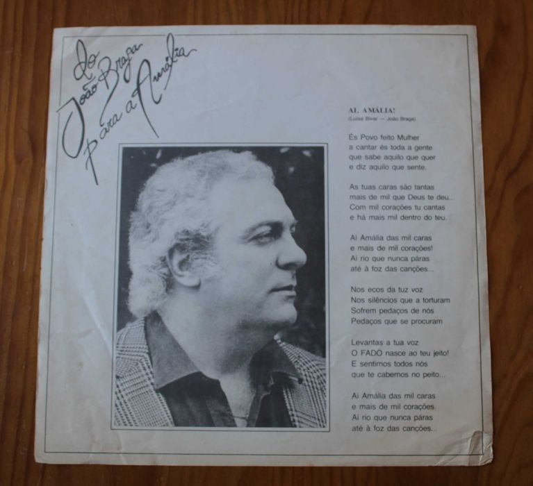 LP "Do João Braga para a Amália" -  João Braga, disco de vinil (1984)