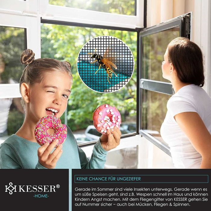 Nowa moskitiera KESSER / siatka 80x100 / czarna roleta/ ochrona !4261!