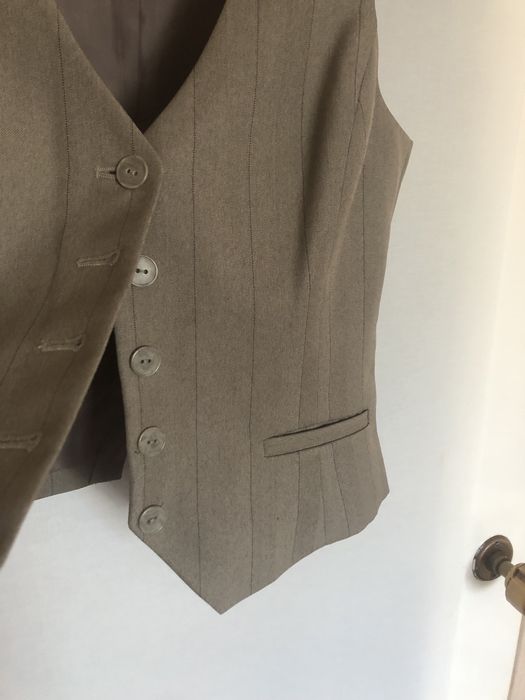 Kamizelka beżowa w prążki Hennes dla H&M rozm 34