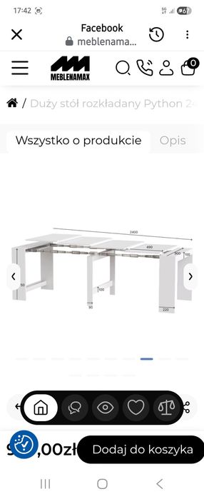 Stół rozkladany konsola